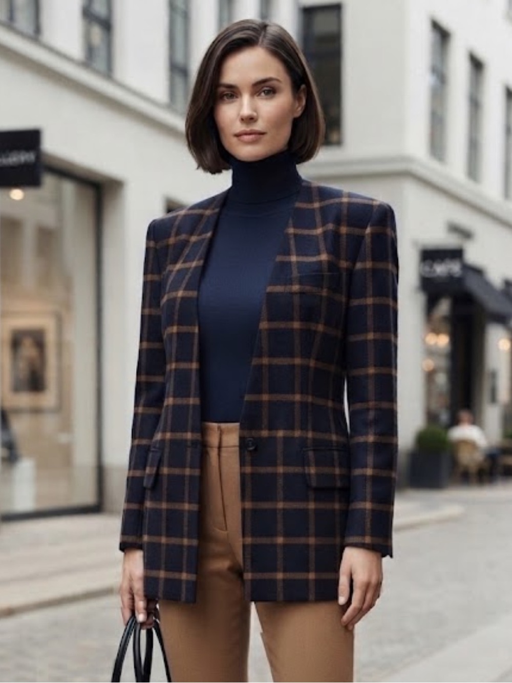 Vintage Anne Klein II Plaid Wool n Cashmere Blazer - Picture 9 of 10